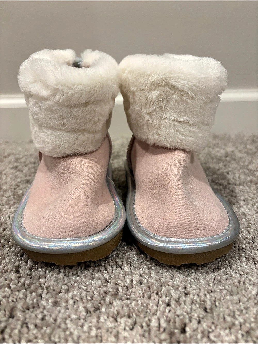 Nautica Kids Faux Fur Boots in Pink & White Like New, 5